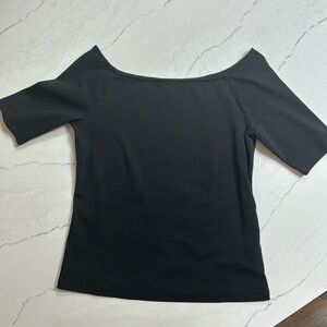 Black deep Scooped Neck Shirt